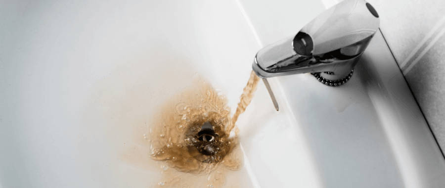Rusty water from sink